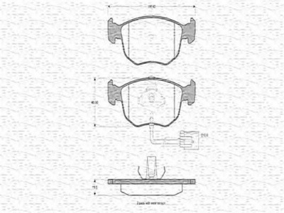 MAGNETI MARELLI 363702160628 -  Комплект тормозных колодок, дисковый тормоз